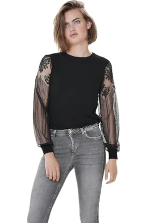 ONLY Onlviktoria L/S Lace Pullover Knt Noos Maglione Lavorato a Maglia, , S Donna