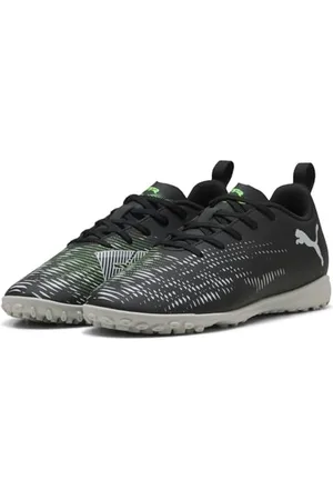 PUMA Future 8 Play TT JR, Scarpe da Calcio, Black Silver-Fluo Green, 34.5 EU