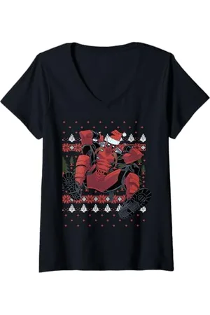 Marvel Donna Deadpool Ugly - Maglione natalizio Maglietta con Collo a V