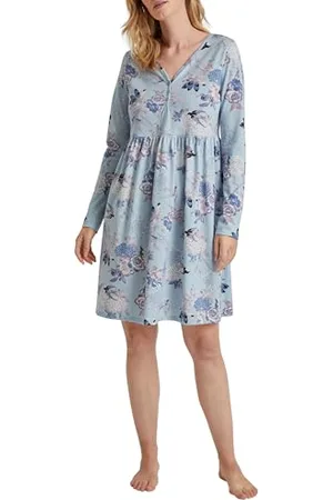 Calida Favourites Maglia Lunga da Notte, Blu Sterling, 40-42 Donna