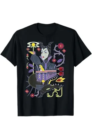 Disney Sleeping Beauty Maleficent Playing Card Ritratto Maglietta