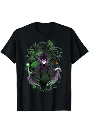 Disney Sleeping Beauty Maleficent Manga Style Ritratto Maglietta
