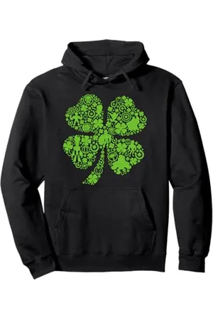 Super Heroes Green 4-Leaf Clover St. Patrick's Day Felpa con Cappuccio