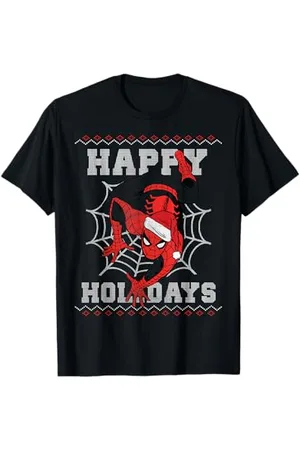 Marvel Spider-Man Natale Happy Holidays Ugly Sweater Maglietta