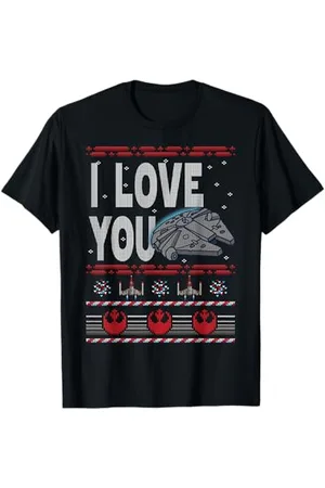 STAR WARS Maglione natalizio I Love You Millennium Falcon Maglietta