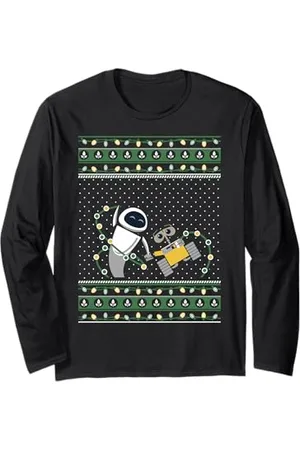Disney Pixar Wall-E And Eve Natale Ugly Sweater Style Maglia a Manica