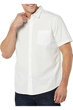 Amazon Camicia in Popeline a Maniche Corte Slim Uomo, , M
