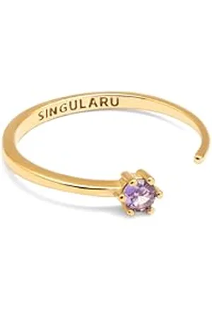 SINGULARU Anello Sophie Lavande. Regolabile. Argento Sterling 925 con Finitura Placcata 18Kt. Misura Unica. Gioielli da Donna