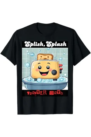 Fun Shirts Tostapane felice, fare toast mentre si fa un bel bagno di bolle. Maglietta