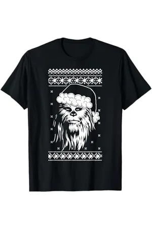 STAR WARS Chewbacca Ugly Christmas Sweater Maglietta con Babbo Natale Maglietta