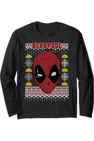Marvel Deadpool Natale Ugly Sweater Style Maglia a Manica
