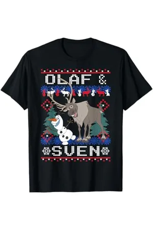 Disney Maglietta Frozen Olaf Sven Ugly Christmas Sweater Maglietta