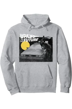 Back To The Future Delorean Fade Ritratto Felpa con Cappuccio