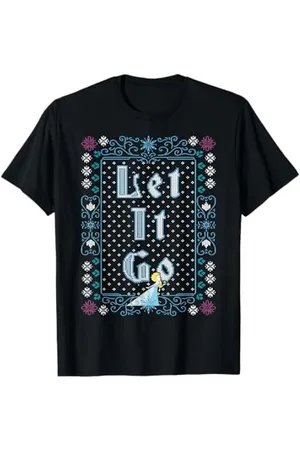 Disney Maglietta Frozen Elsa Let It Go Ugly Christmas Sweater Maglietta