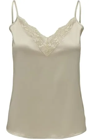 ONLY Onlvictoria SL Lace Mix - Canotta Noos Wvn, Top con Bretelle Donna, , S