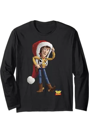 Disney Pixar Toy Story Christmas Woody Santa Hat Ritratto Maglia a Manica