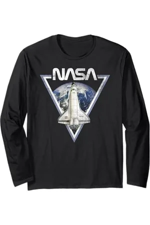 Nasa Shuttle Over Earth Toppa triangolare Maglia a Manica