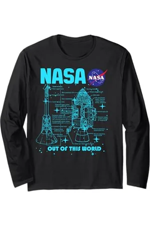 Nasa Testo in grassetto della Apollo Blueprint Maglia a Manica