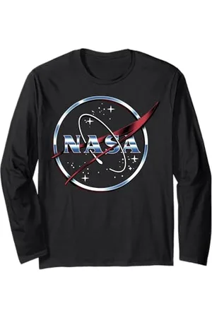 Nasa Logo Chrome Classic Space Maglia a Manica