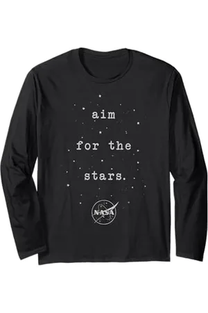 Nasa Logo Aim For The Stars Maglia a Manica