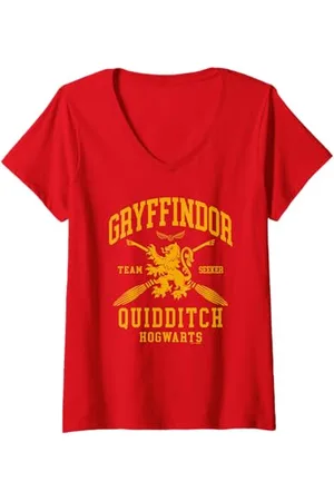 Harry Potter Donna Gryffindor Quidditch Arch Maglietta con Collo a V