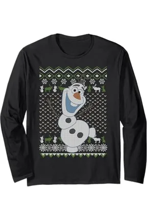 Disney Frozen Olaf Ugly Sweater Print Ritratto Maglia a Manica