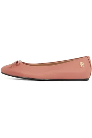 Tommy Hilfiger Donna Ballerine Flat Bow in Pelle, Rosa , 36