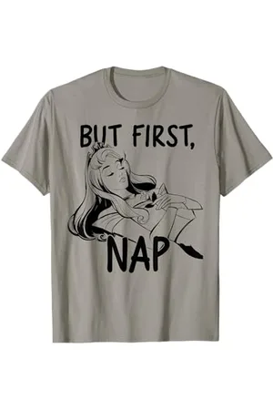 Disney Sleeping Beauty Aurora But First Nap Ritratto Maglietta