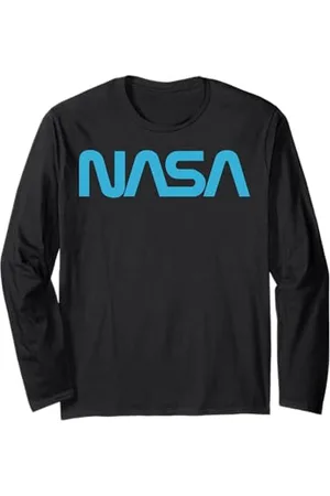 Nasa Logo Simple Bold Blue Connected Maglia a Manica