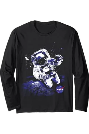 Nasa Poster grande astronauta sulla luna Maglia a Manica