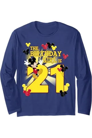 Disney Mickey & Friends 21 anni Old Birthday Girl Maglia a Manica