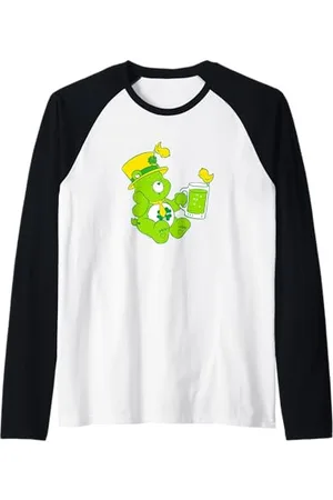 Care Bears Good Luck Bear San Patrizio Lucky Juice Maglia con Maniche Raglan
