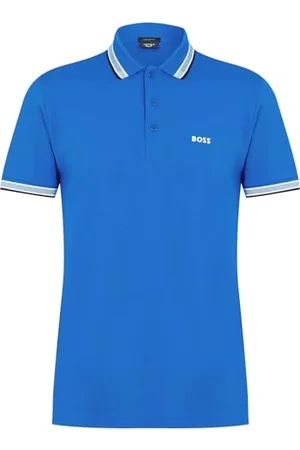 HUGO BOSS Paddy Curved, Polo Moderno, Uomo, (Medium Blue 4), XXL