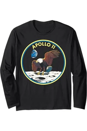 Nasa Poster Bald Eagle On Moon Maglia a Manica