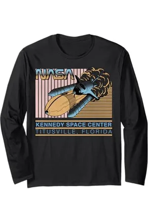 Nasa Poster Retro Pastel Kennedy Space Center Maglia a Manica