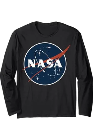 Nasa Logo Vintage Distressed Maglia a Manica