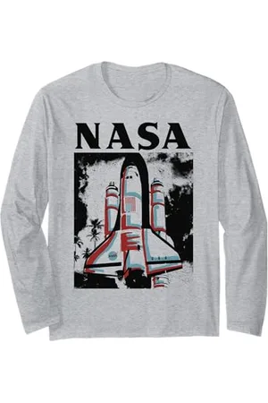 Nasa Poster Space Shuttle Two-Toned Bold Maglia a Manica