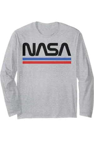Nasa Logo minimale a strisce rosse blu della Vintage Maglia a Manica