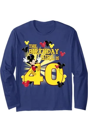 Disney Mickey & Friends 40 anni Old Birthday Girl Maglia a Manica