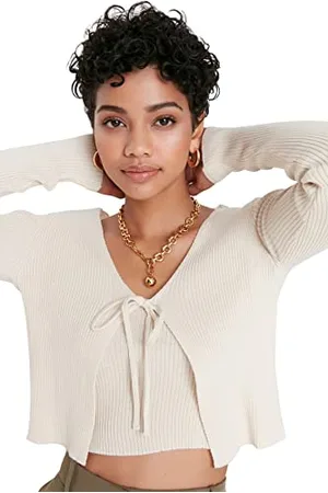 Trendyol Damen Gerade 2er-Pack Lange Ärmel Schlank Strickjacke Maglione Cardigan, , XS da Donna