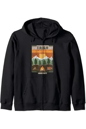 Minecraft Taiga Landscape Spruce Up Your Life Poster Vintage Felpa con Cappuccio