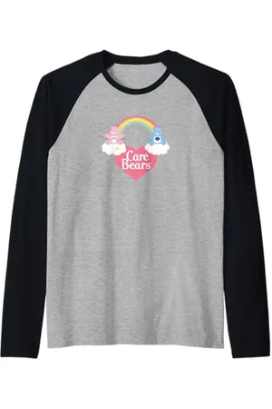 Care Bears Logo con orso e orso brontolone Maglia con Maniche Raglan