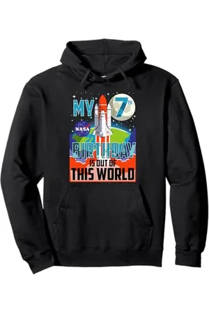 Nasa Poster My 7th Birthday Is Out Of The World Felpa con Cappuccio