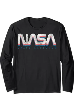 Nasa Logo retrò ufficiale della Space Explorer Maglia a Manica