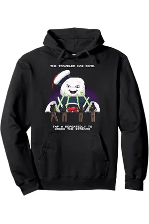 Ghostbusters Cross The Streams 8 bit Felpa con Cappuccio
