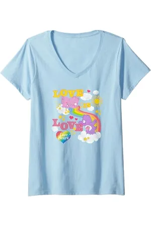 Care Bears Donna Love Is Love Rainbow Maglietta con Collo a V