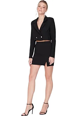 Trendyol Mini Bodycone-Gonna in Tessuto Skirt, Nero, 42 Donna