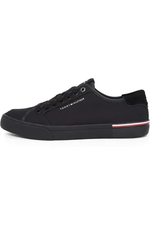 Tommy Hilfiger Uomo Sneakers Vulcanizzate Core Corporate Canvas Profilo Basso, (Black), 42 EU