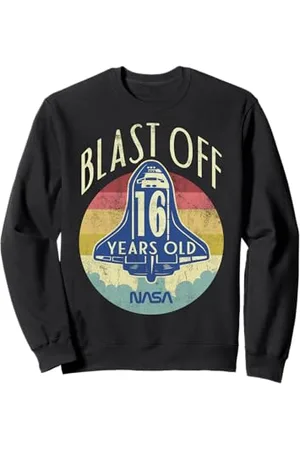 Nasa Space Shuttle Blast Off 16th Birthday Retro Ritratto Felpa