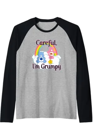 Care Bears Attento, Sono Grumpy Maglia con Maniche Raglan